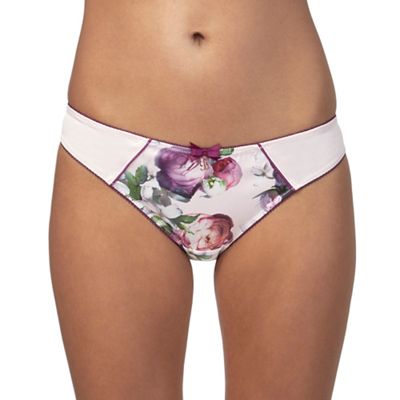 Light pink 'Sunlit Floral' print hipster briefs